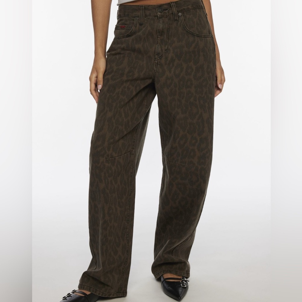 Urban Outfitters BDG Logan Printed Buckle Baggy Barrel Jean